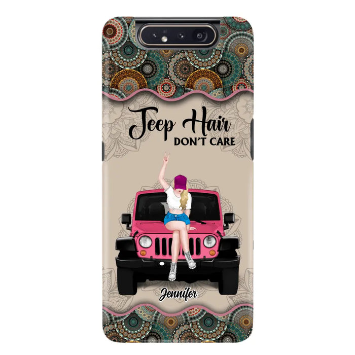 Custom Personalized Off-road Girl Phone Case - Upto 4 Dogs - Gift Idea For Dog/Off-road Lovers - Case for iPhone/Samsung