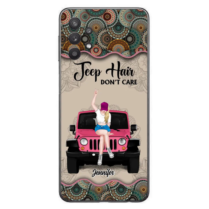 Custom Personalized Off-road Girl Phone Case - Upto 4 Dogs - Gift Idea For Dog/Off-road Lovers - Case for iPhone/Samsung