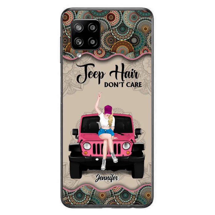 Custom Personalized Off-road Girl Phone Case - Upto 4 Dogs - Gift Idea For Dog/Off-road Lovers - Case for iPhone/Samsung