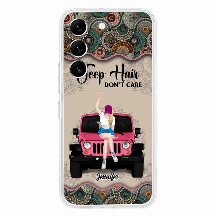 Custom Personalized Off-road Girl Phone Case - Upto 4 Dogs - Gift Idea For Dog/Off-road Lovers - Case for iPhone/Samsung