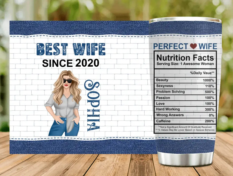 Custom Personalized Best Wife Tumbler - Gift Idea For Wife - Best Wife Since 2020