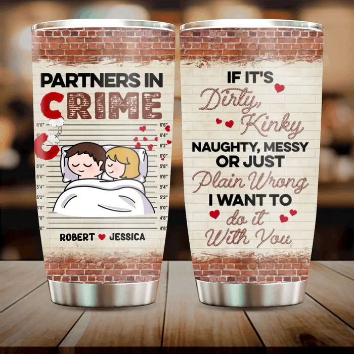 Personalized Couple Tumbler - Gift Idea For Couple/Him/Her - Partners In Crime
