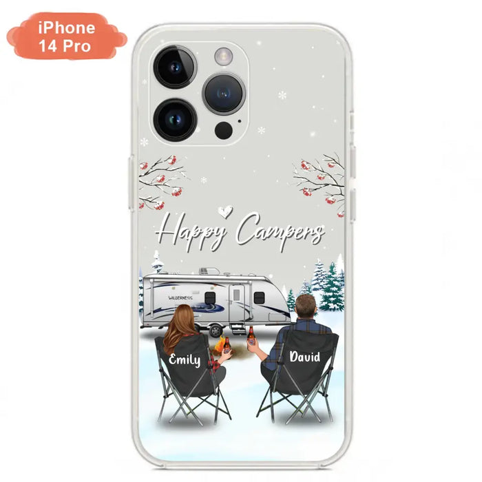 Custom Personalized Camping Phone Case - Gift Idea For Camping Lover/ Couple/ Family/ Friends - Happy Campers - Case For iPhone/Samsung