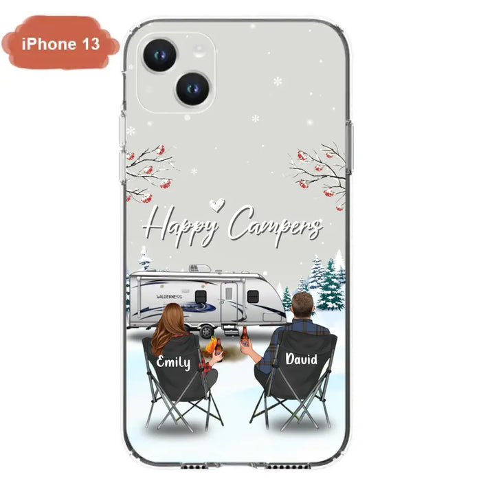 Custom Personalized Camping Phone Case - Gift Idea For Camping Lover/ Couple/ Family/ Friends - Happy Campers - Case For iPhone/Samsung