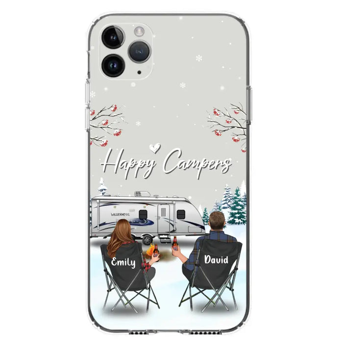 Custom Personalized Camping Phone Case - Gift Idea For Camping Lover/ Couple/ Family/ Friends - Happy Campers - Case For iPhone/Samsung