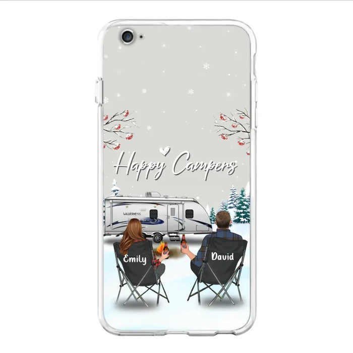 Custom Personalized Camping Phone Case - Gift Idea For Camping Lover/ Couple/ Family/ Friends - Happy Campers - Case For iPhone/Samsung