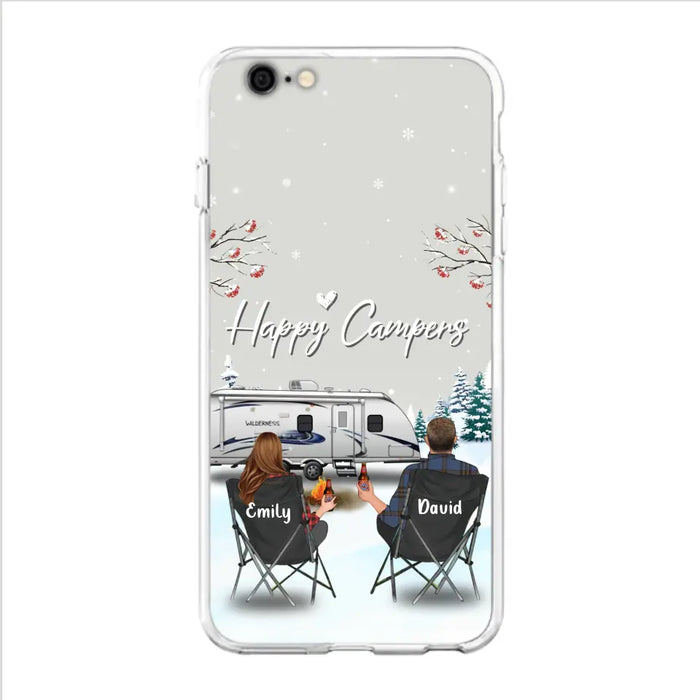 Custom Personalized Camping Phone Case - Gift Idea For Camping Lover/ Couple/ Family/ Friends - Happy Campers - Case For iPhone/Samsung