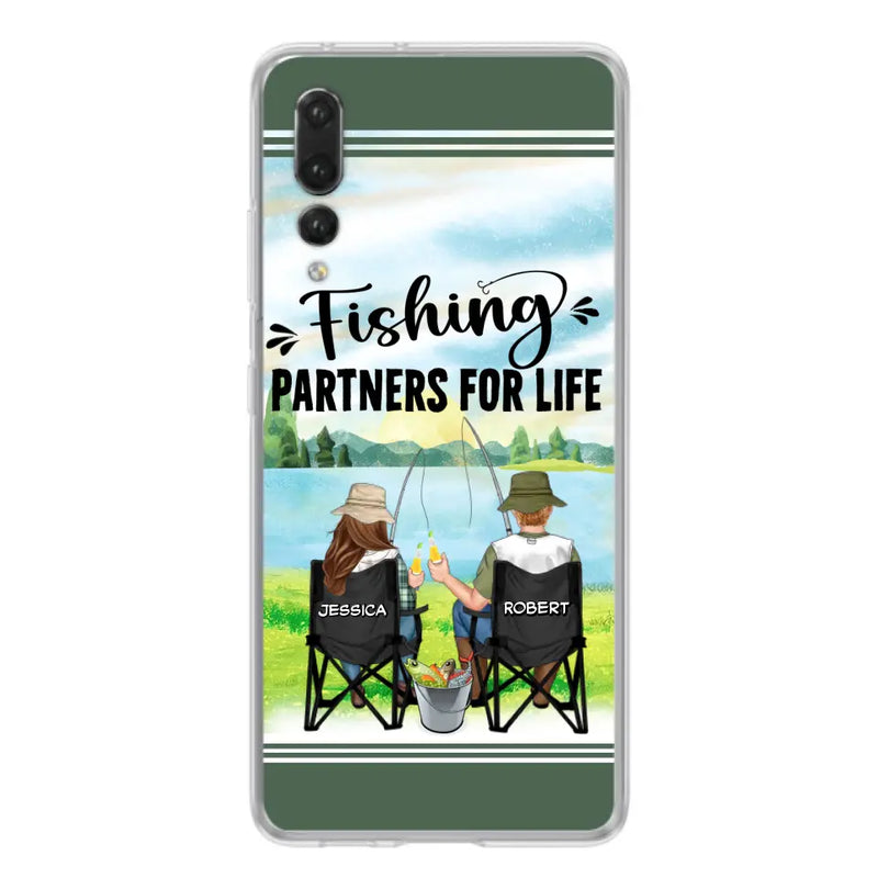 Custom Personalized Fishing Couple Phone Case - Gift Idea for Couple - Fishing Partners For Life - Case For Oppo/Xiaomi/Huawei