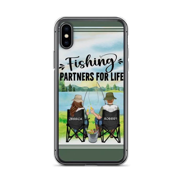 Custom Personalized Fishing Couple Phone Case - Gift Idea for Couple - Fishing Partners For Life - Case For iPhone/Samsung