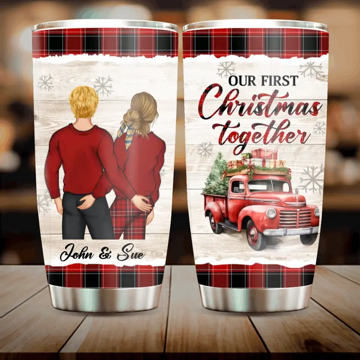Personalized Christmas Couple Tumbler - Gift Idea For Couple/Him/Her - Our First Christmas Together