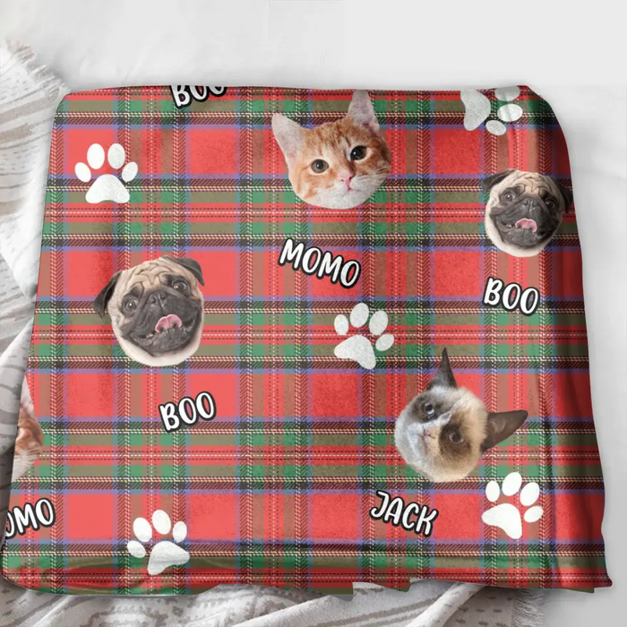 Custom Personalized Pet Photo Single Layer Fleece/Quilt Blanket - Upto 3 Photos  - Christmas Gift Idea for Dog/Cat/Pet Lovers