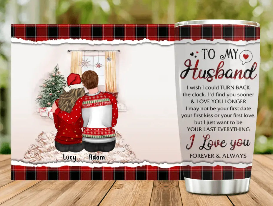Personalized Christmas Couple Tumbler - Gift Idea For Couple/Him/Her - I Wish I Could Turn Back The Clock