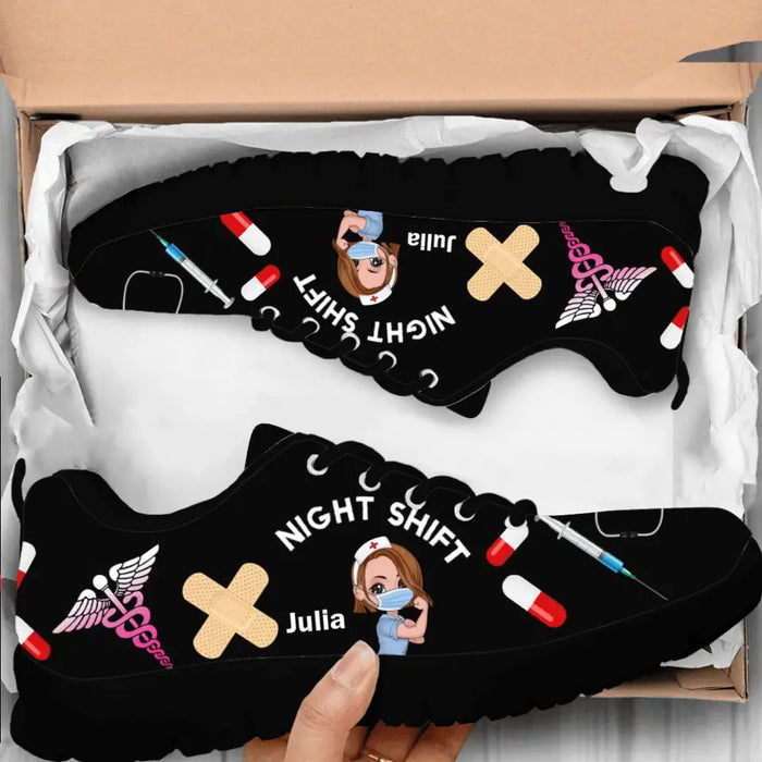 Custom Personalized Nurse Sneakers - Gift Idea For Nurses/Friends - Night Shift