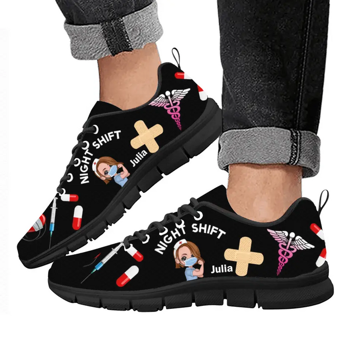 Custom Personalized Nurse Sneakers - Gift Idea For Nurses/Friends - Night Shift