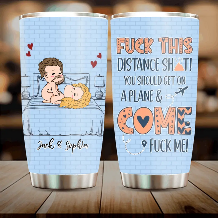 Custom Personalized Couple Tumbler - Gift Idea For Couple/Him/Her/Valentine's Day - You Should Get On A Plane