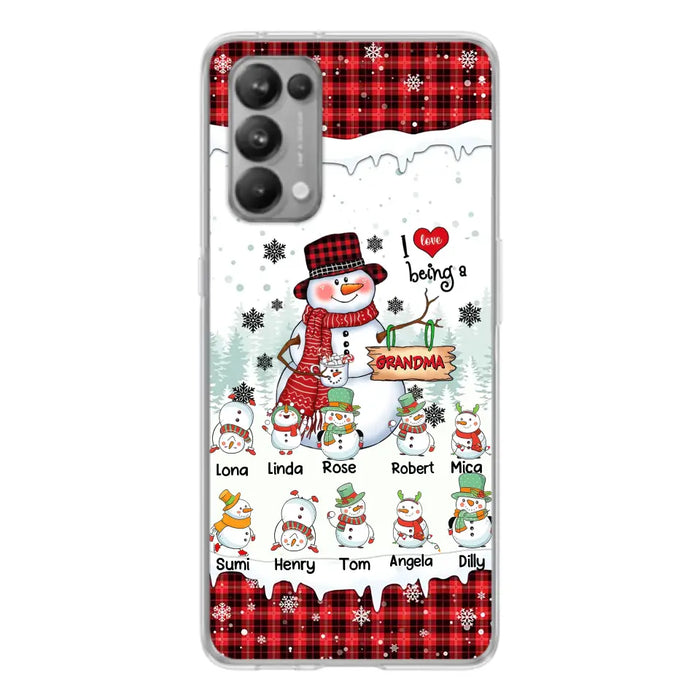 Personalized Snowman Christmas Grandma Phone Case - Christmas Gift Idea For Grandma - Up to 10 Kids - Case For Oppo/Xiaomi/Huawei