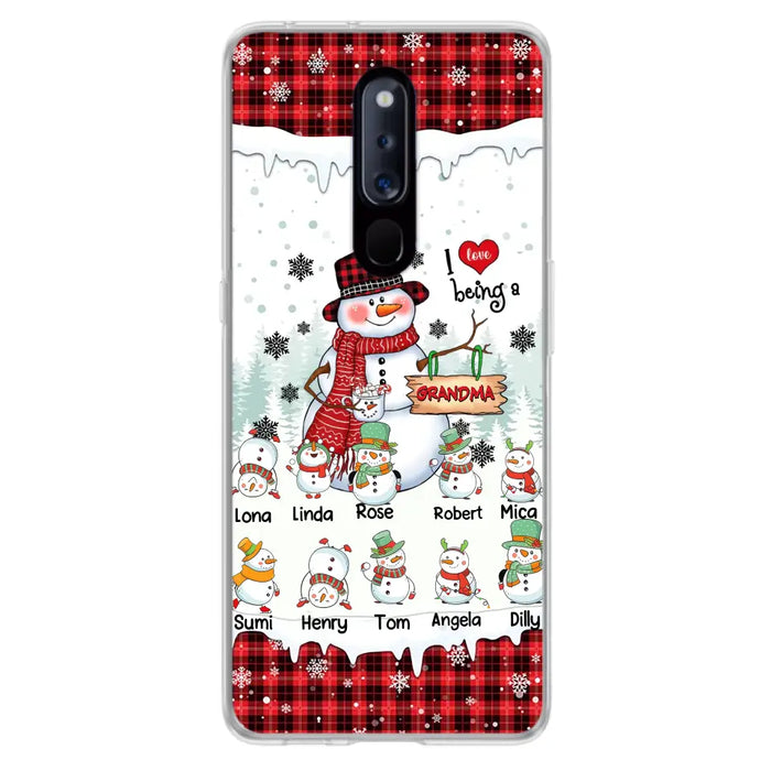 Personalized Snowman Christmas Grandma Phone Case - Christmas Gift Idea For Grandma - Up to 10 Kids - Case For Oppo/Xiaomi/Huawei