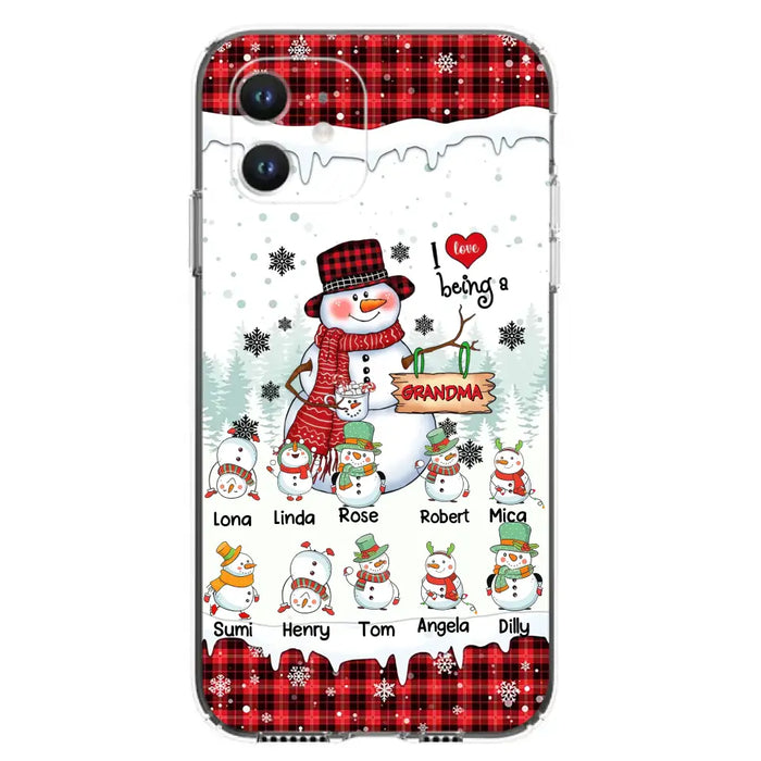 Personalized Snowman Christmas Grandma Phone Case - Christmas Gift Idea For Grandma - Up to 10 Kids - Case For iPhone/Samsung