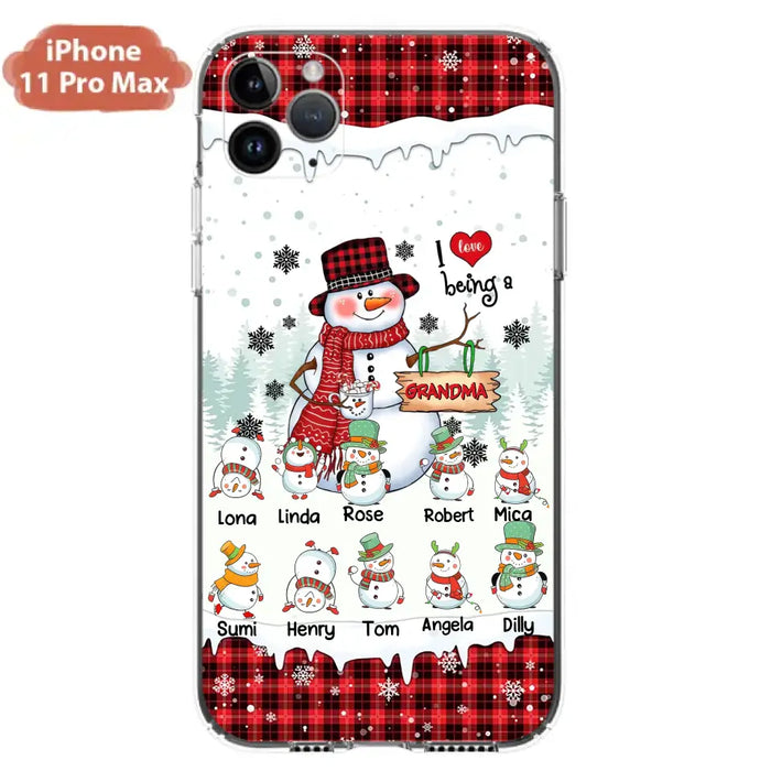 Personalized Snowman Christmas Grandma Phone Case - Christmas Gift Idea For Grandma - Up to 10 Kids - Case For iPhone/Samsung