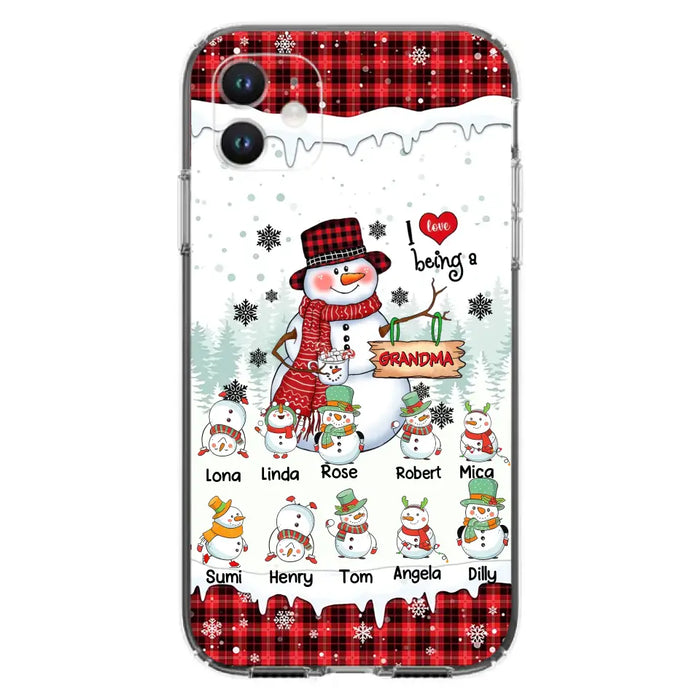 Personalized Snowman Christmas Grandma Phone Case - Christmas Gift Idea For Grandma - Up to 10 Kids - Case For iPhone/Samsung