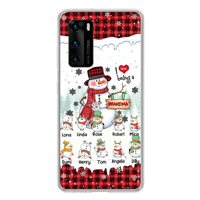 Personalized Snowman Christmas Grandma Phone Case - Christmas Gift Idea For Grandma - Up to 10 Kids - Case For Oppo/Xiaomi/Huawei