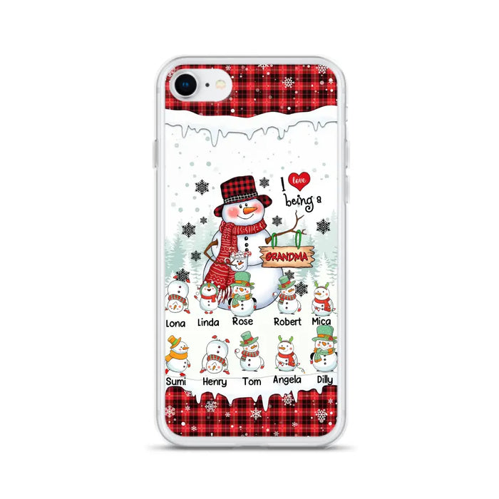 Personalized Snowman Christmas Grandma Phone Case - Christmas Gift Idea For Grandma - Up to 10 Kids - Case For iPhone/Samsung