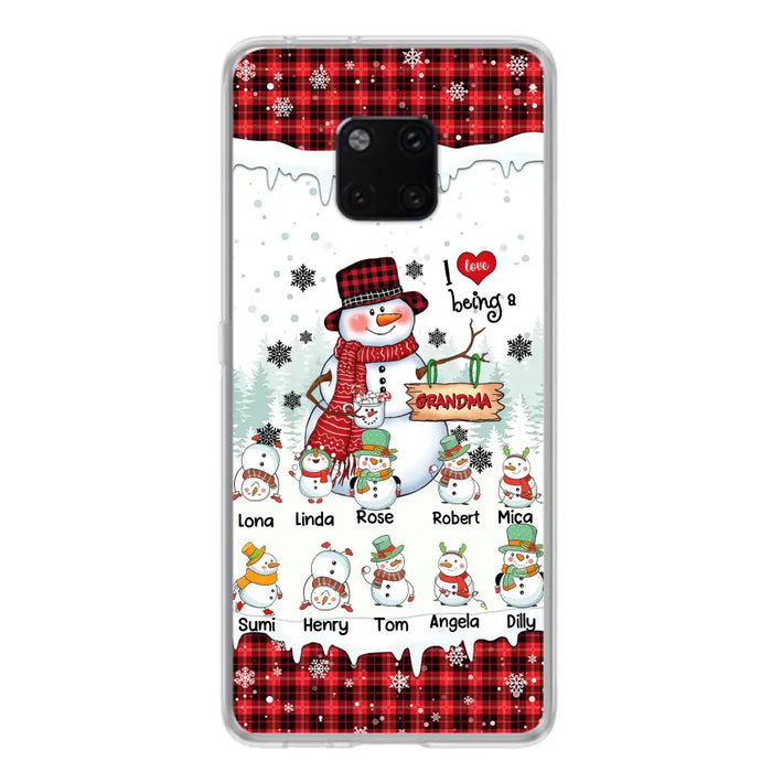 Personalized Snowman Christmas Grandma Phone Case - Christmas Gift Idea For Grandma - Up to 10 Kids - Case For Oppo/Xiaomi/Huawei