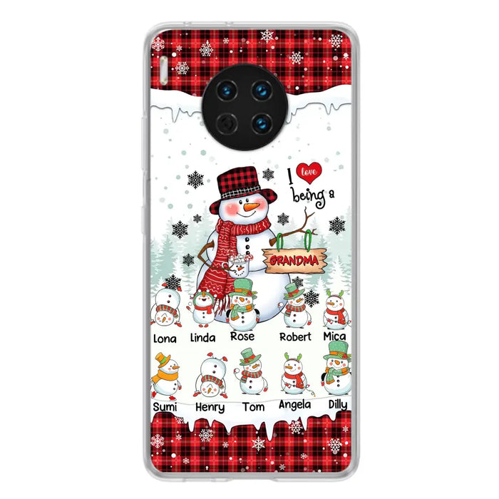 Personalized Snowman Christmas Grandma Phone Case - Christmas Gift Idea For Grandma - Up to 10 Kids - Case For Oppo/Xiaomi/Huawei