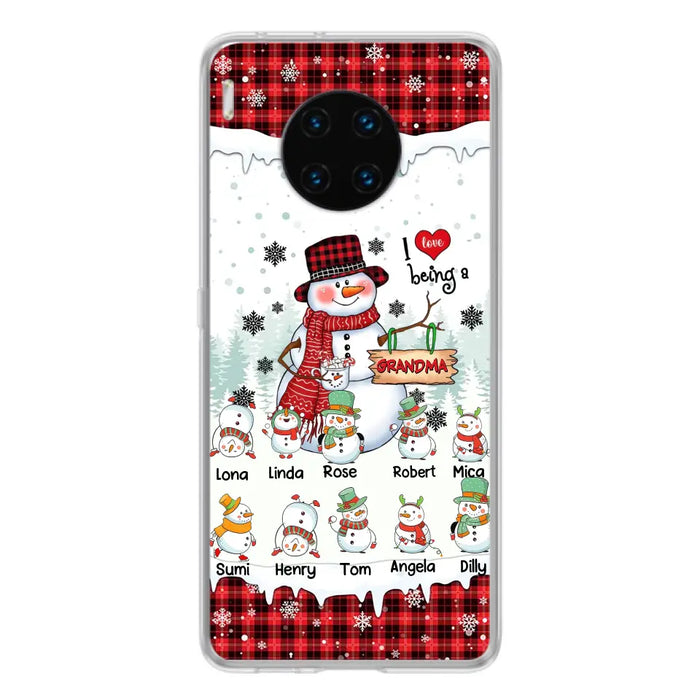 Personalized Snowman Christmas Grandma Phone Case - Christmas Gift Idea For Grandma - Up to 10 Kids - Case For Oppo/Xiaomi/Huawei