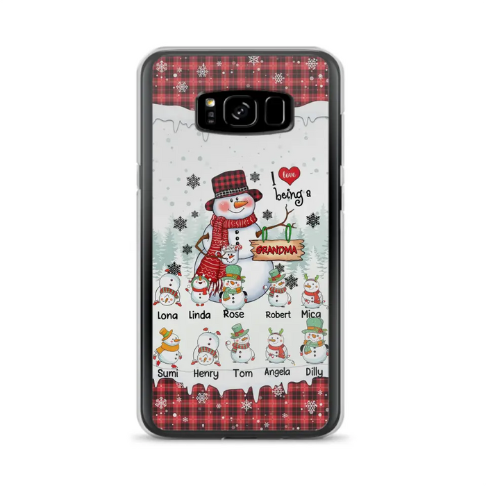 Personalized Snowman Christmas Grandma Phone Case - Christmas Gift Idea For Grandma - Up to 10 Kids - Case For iPhone/Samsung