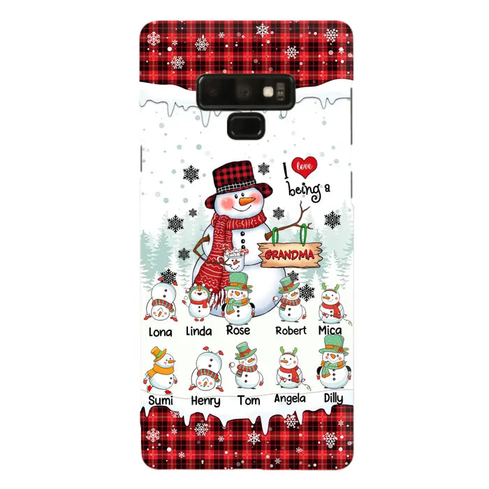 Personalized Snowman Christmas Grandma Phone Case - Christmas Gift Idea For Grandma - Up to 10 Kids - Case For iPhone/Samsung