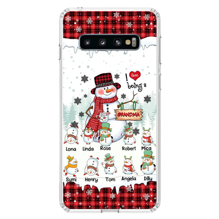 Personalized Snowman Christmas Grandma Phone Case - Christmas Gift Idea For Grandma - Up to 10 Kids - Case For iPhone/Samsung