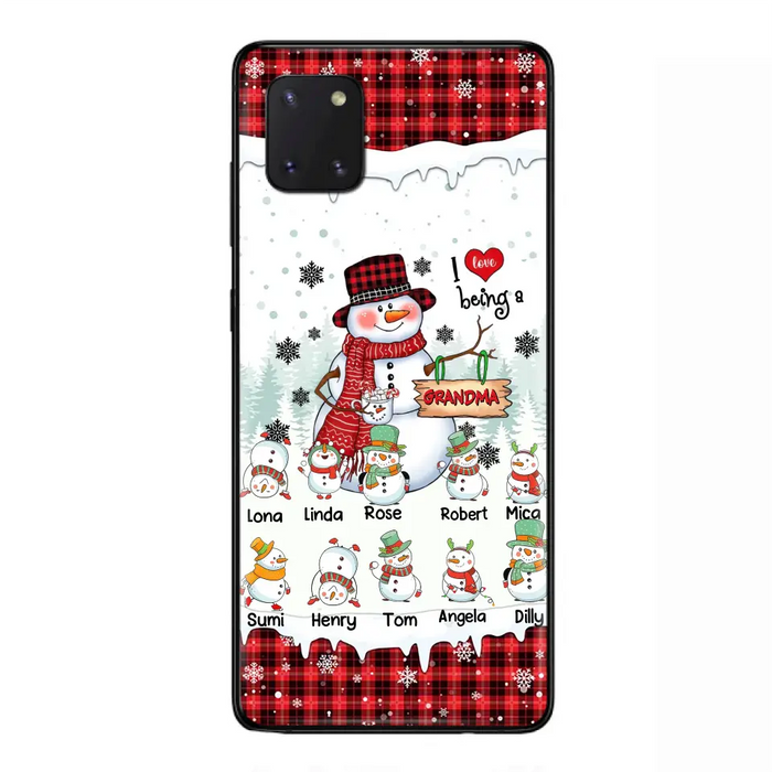 Personalized Snowman Christmas Grandma Phone Case - Christmas Gift Idea For Grandma - Up to 10 Kids - Case For iPhone/Samsung