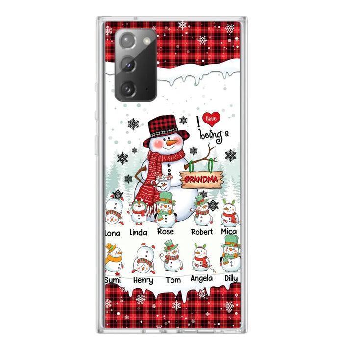 Personalized Snowman Christmas Grandma Phone Case - Christmas Gift Idea For Grandma - Up to 10 Kids - Case For iPhone/Samsung