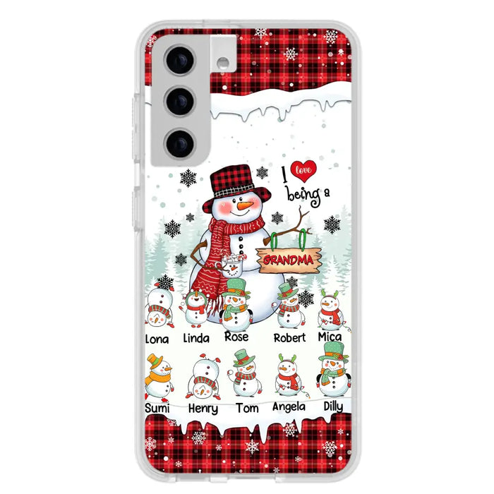 Personalized Snowman Christmas Grandma Phone Case - Christmas Gift Idea For Grandma - Up to 10 Kids - Case For iPhone/Samsung