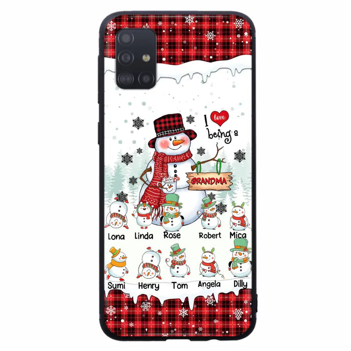 Personalized Snowman Christmas Grandma Phone Case - Christmas Gift Idea For Grandma - Up to 10 Kids - Case For iPhone/Samsung