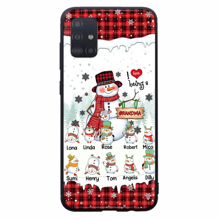 Personalized Snowman Christmas Grandma Phone Case - Christmas Gift Idea For Grandma - Up to 10 Kids - Case For iPhone/Samsung