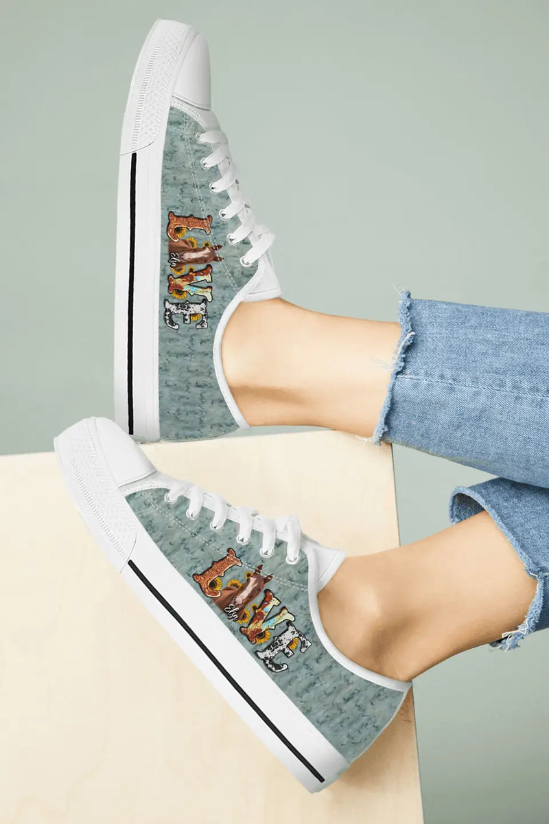 Personalized Love Horse Photo Canvas Sneakers - Gift Idea for Horse Lovers