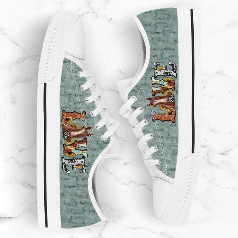 Personalized Love Horse Photo Canvas Sneakers - Gift Idea for Horse Lovers