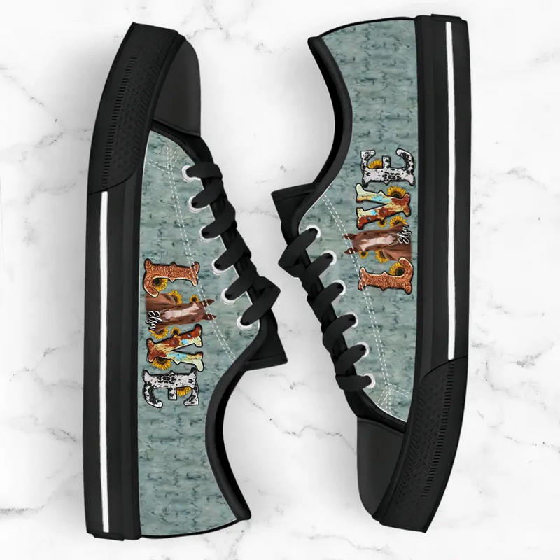 Personalized Love Horse Photo Canvas Sneakers - Gift Idea for Horse Lovers