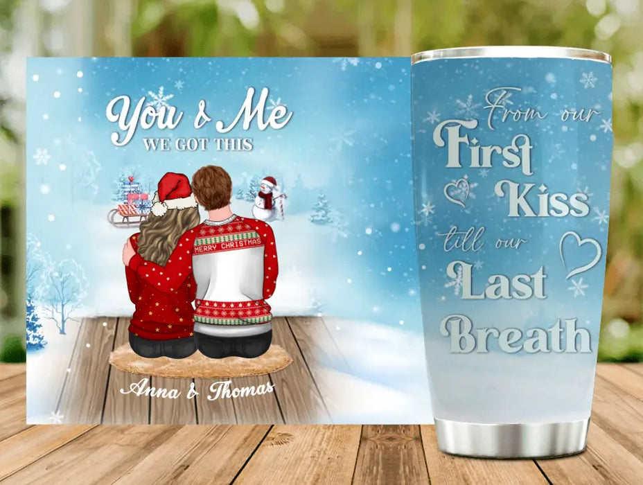 Personalized Christmas Couple Tumbler - Gift Idea For Couple/Him/Her - From Our First Kiss Till Our Last Breath