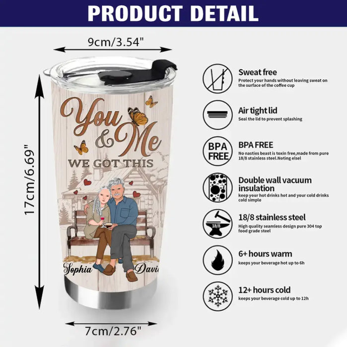 Personalized Old Couple Tumbler - Gift Idea For Couple/Him/Her - You're My Queen Forever