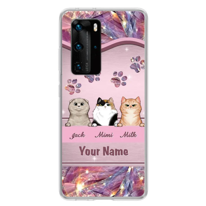 Custom Personalized Cat Phone Case For Oppo/Xiaomi/Huawei - Gift Idea For Cat Lovers- Up to 3 Cats