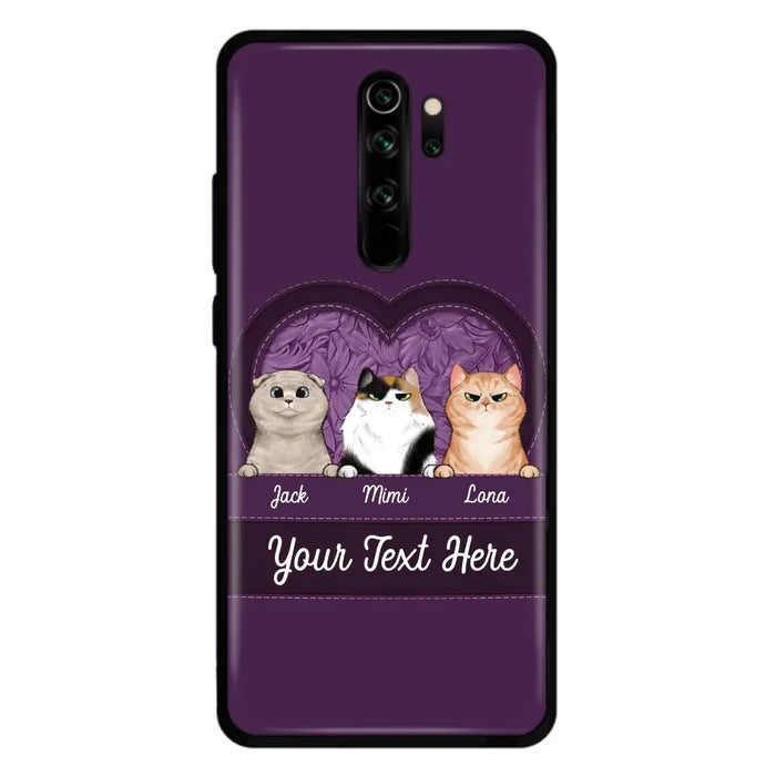 Custom Personalized Cat Phone Case For Oppo/Xiaomi/Huawei - Gift Idea For Cat Lovers- Up to 3 Cats - Cat In Heart