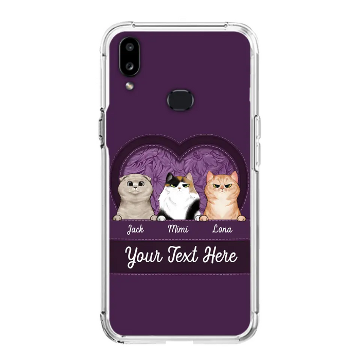 Custom Personalized Cat Phone Case For iPhone And Samsung - Gift Idea For Cat Lover - Up to 3  Cats  - Cat In Heart