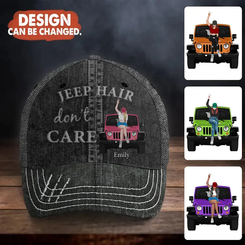 Personalized Jeep Girl Baseball Cap - Gift Idea For Jeep Owners - Jeep Hair Don't Care