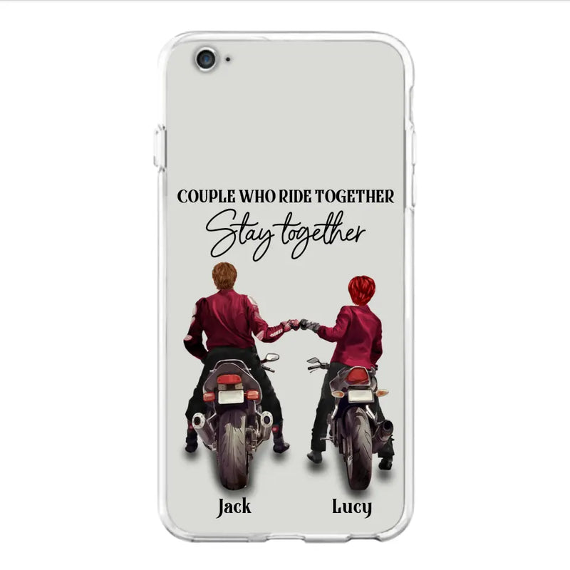 Personalized Riding Couple Phone Case - Gift Idea For Couple/Valentines Day/Her/Him - Couple Who Ride Together Stay Together - Case For Iphone/Samsung