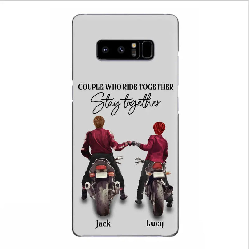 Personalized Riding Couple Phone Case - Gift Idea For Couple/Valentines Day/Her/Him - Couple Who Ride Together Stay Together - Case For Iphone/Samsung