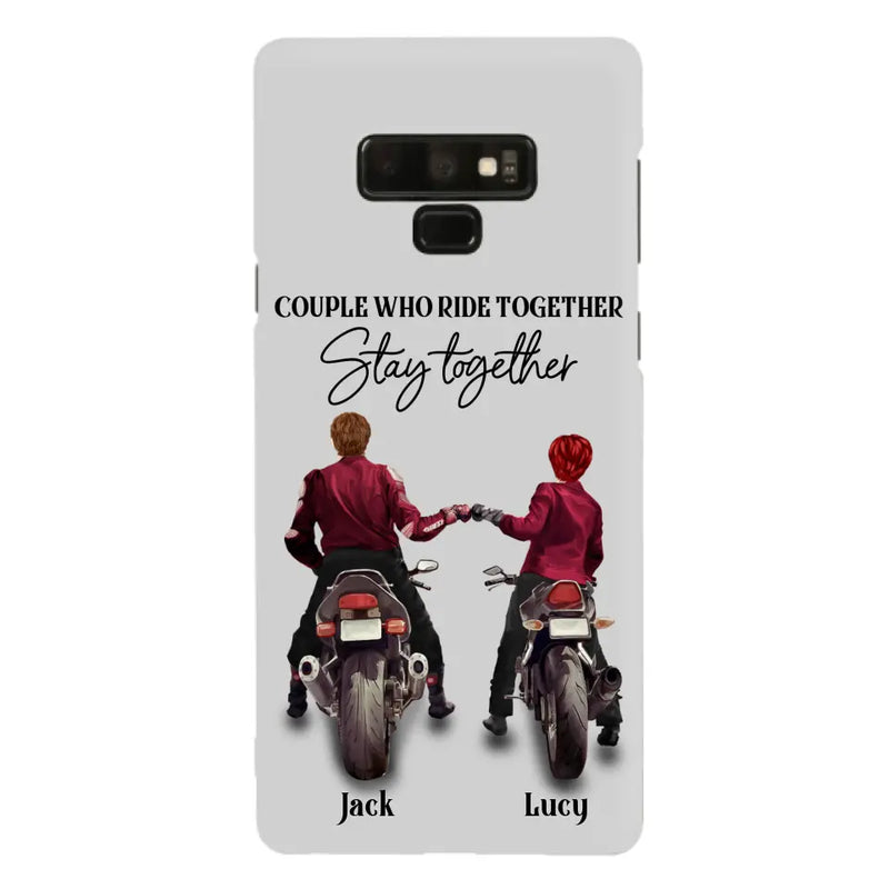Personalized Riding Couple Phone Case - Gift Idea For Couple/Valentines Day/Her/Him - Couple Who Ride Together Stay Together - Case For Iphone/Samsung