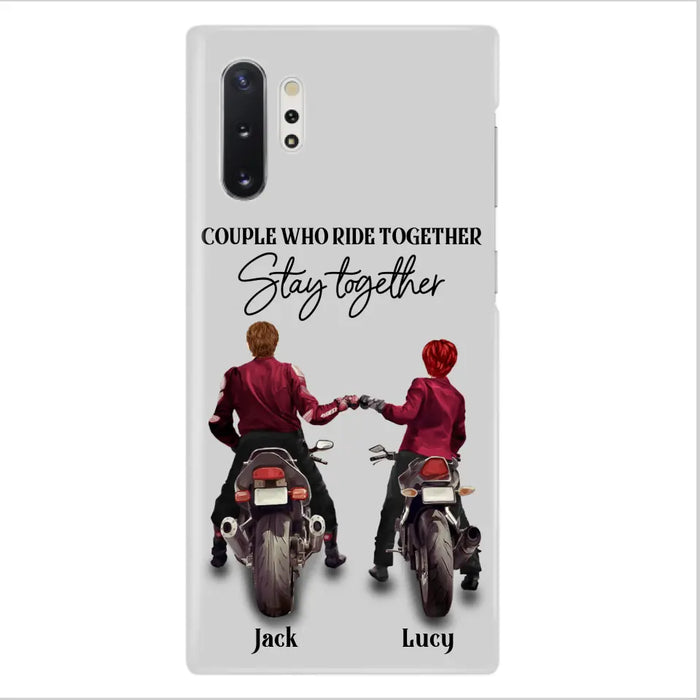 Custom Personalized Riding Couple Phone Case - Gift Idea For Couple/Valentines Day/Her/Him - Couple Who Ride Together Stay Together - Case For Iphone/Samsung